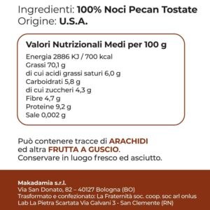 etichetta crema noci pecan