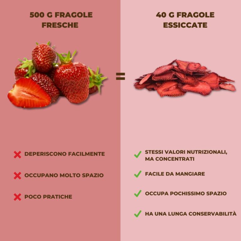 fragole essiccate vs fresche makadamia