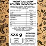 etichetta noci di macadamia ricoperte